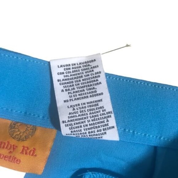 Ruby Rd. Capri Crop  pants women size 16P Teal Waistband Elastic Summer NWT $60 - Picture 4 of 11